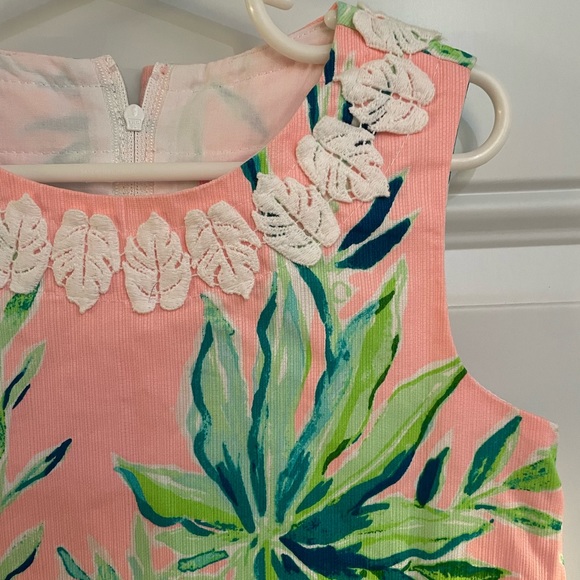 Lilly Pulitzer Size 6 Girls Shift Dress Pink and Green Jungle Print Summer - Picture 3 of 7
